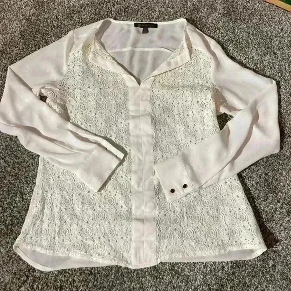 WOMANS Sheer Lace BLOUSE~OUTBACK RED SIZE S - Picture 1 of 8